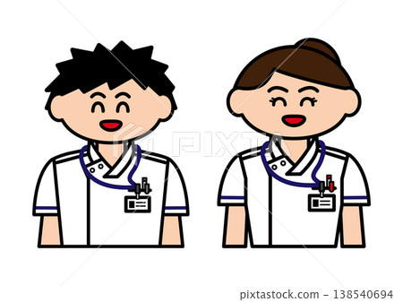 Simple illustration of male and female nurses 138540694