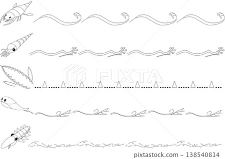 Pop art Ordovician creature divider line material set 138540814