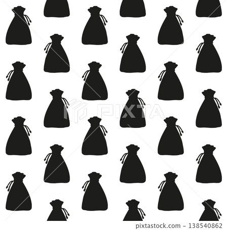 Vector seamless pattern of pouch silhouette Vector seamless pattern of pouch silhouette 138540862
