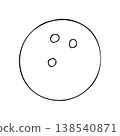 Vector hand drawn sketch doodle bowling ball 138540871