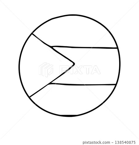 Vector hand drawn outline round Palestine flag 138540875