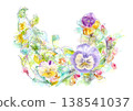 A hand-painted bouquet of flowers in beautiful colors, created with paints and pastels. 138541037