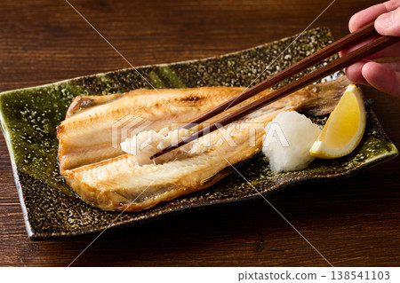 Grilled dried mackerel 138541103