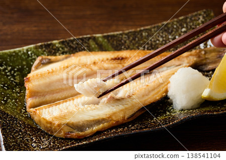 Grilled dried mackerel 138541104