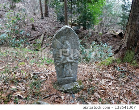 A monument to the Thousand-Armed Kannon in the forest 138541307