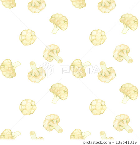 無縫花椰菜圖案 - 手繪水彩蔬菜插圖 無縫花椰菜圖案 - 手繪水彩蔬菜插圖 138541319