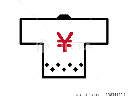 A happi coat and a yen symbol as a sale icon: Japanese promotional imagery A happi coat and a yen symbol as a sale icon: Japanese promotional imagery 138541524