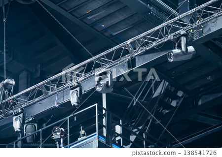 Lighting equipment on the ceiling of the concert hall Lighting equipment on the ceiling of the concert hall 138541726