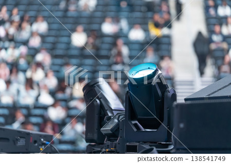 Lighting equipment at a concert venue Lighting equipment at a concert venue 138541749