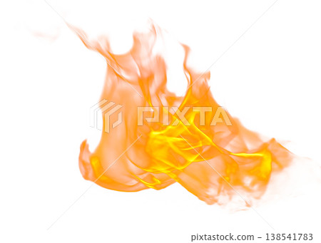 Bright orange and yellow flames with transparent background 138541783