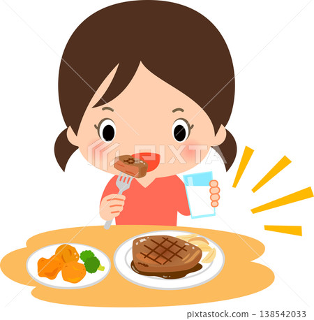 A teenage girl who eats a lot of meat and milk. 138542033