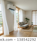A bright living room with comfortable air conditioning. 138542292