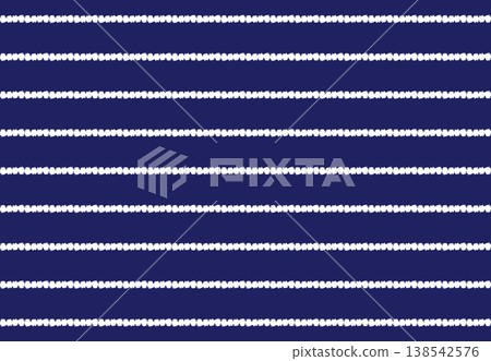 Navy background material featuring a marine-style horizontal stripe pattern with white dots. 138542576