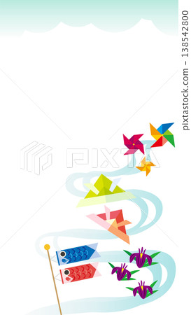 兒童節背景插圖：鯉魚彩帶 138542800