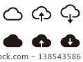 Black and white icon set for cloud storage 138543586
