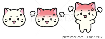 Set of illustrations of angry cats Set of illustrations of angry cats 138543947