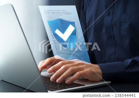 Approve and protect documents using a document compliance management system. Checkmark and shield. Approve and protect documents using a document compliance management system. Checkmark and shield. 138544441