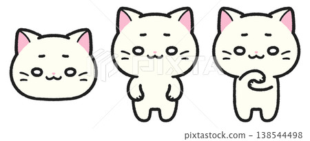 一組貓咪錶情困惑、不知所措的插圖。 一組貓咪錶情困惑、不知所措的插圖。 138544498