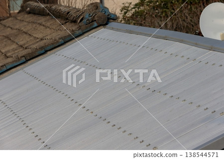 Corrugated roof image 138544571
