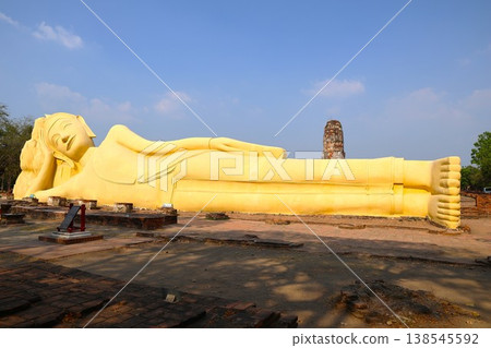 Reclining Buddha at Wat Lokayasutharam in Ayutthaya, Thailand (3) Reclining Buddha at Wat Lokayasutharam in Ayutthaya, Thailand (3) 138545592