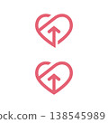 Heart Growth Arrow Icon logo design template 138545989