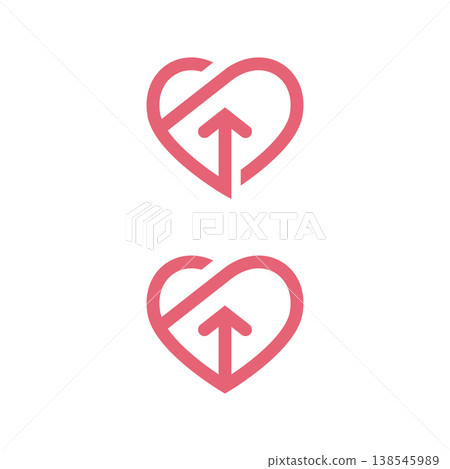 Heart Growth Arrow Icon logo design template Heart Growth Arrow Icon logo design template 138545989