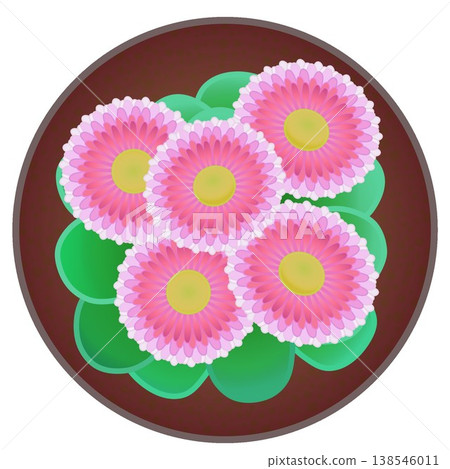 雛菊插圖,圓形背景 雛菊插圖,圓形背景 138546011