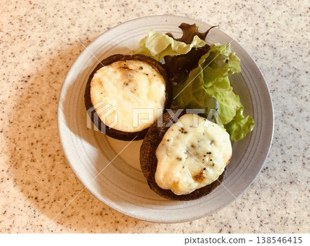 Shiitake mushroom stuffed with cheese 138546415