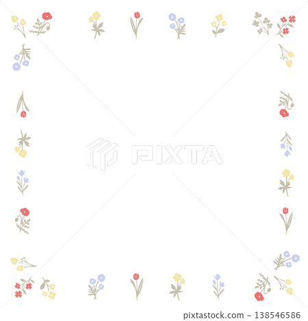 手繪柔和色彩,小碎花圖案畫框 手繪柔和色彩,小碎花圖案畫框 138546586
