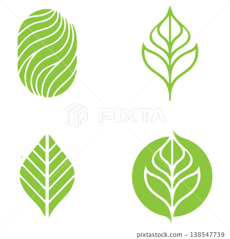 Minimal Green Botanical Leaf Logo Minimal Green Botanical Leaf Logo 138547739