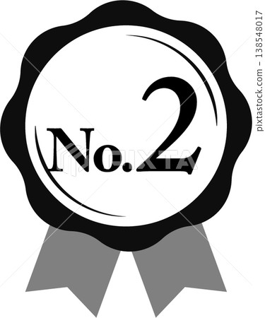 排名第二：獎章和瑤帶等級圖示 2 號（單色，黑白） 138548017