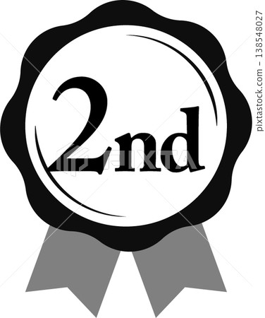 排名第二：獎章和瑤帶等級圖示 2 號（單色，黑白） 138548027