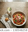"Italian pasta lunch, stylish cafe style" 138548258