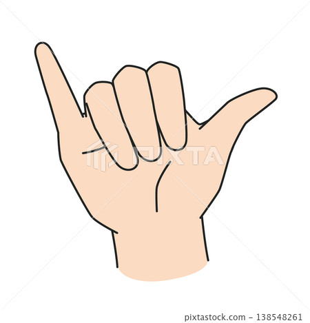 Right hand with index finger and thumb extended Right hand with index finger and thumb extended 138548261