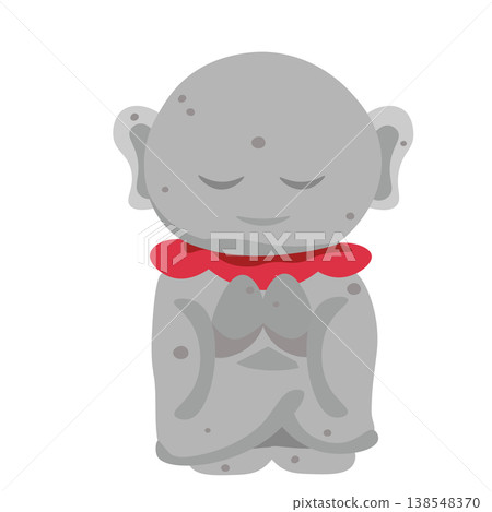 Cute Jizo statue vector illustration 138548370