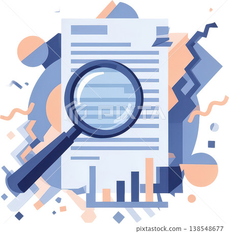 Abstract business illustration of data analysis and document verification. Abstract business illustration of data analysis and document verification. 138548677