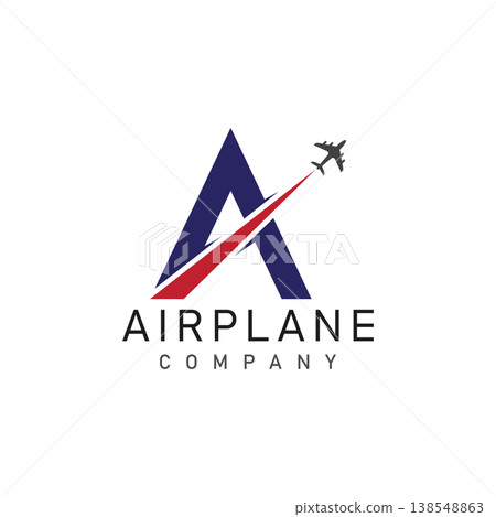 airplane with letter logo and symbol .travel logo vector illustration 138548863