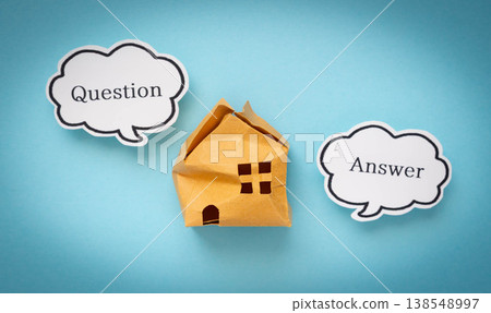 Detached Houses and Question & Answers Q&A in Speech Bubble Questions and Answers Specific Vacant Houses Used Properties 138548997