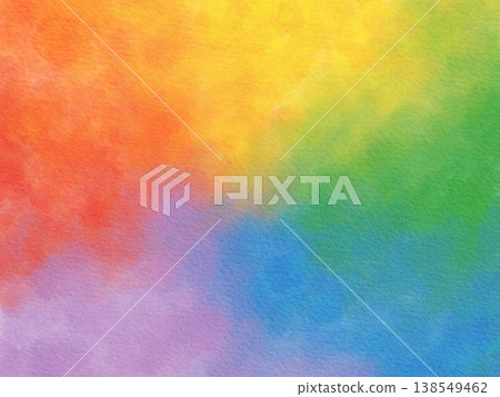 Hand-drawn watercolor texture rainbow background illustration 138549462