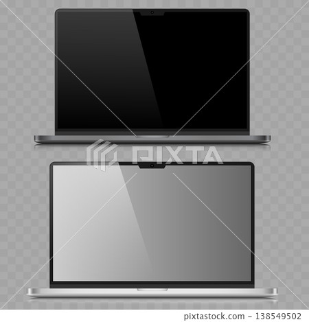 Realistic Modern Laptop Mockup Set. Vector Realistic Modern Laptop Mockup Set. Vector 138549502