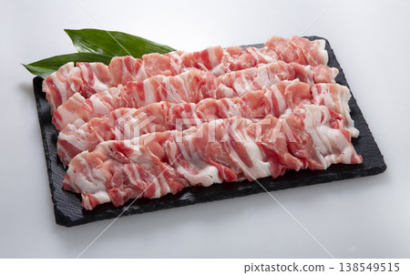 Domestic pork for shabu-shabu (leg and belly cuts) 138549515