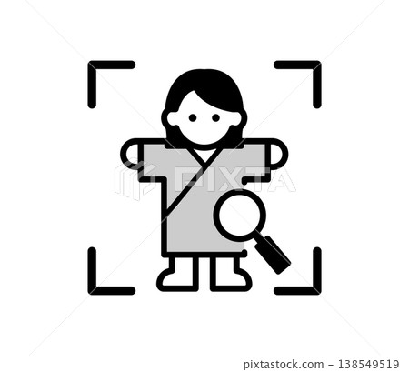 Full-body scan illustration of a woman undergoing a medical checkup. Full-body scan illustration of a woman undergoing a medical checkup. 138549519