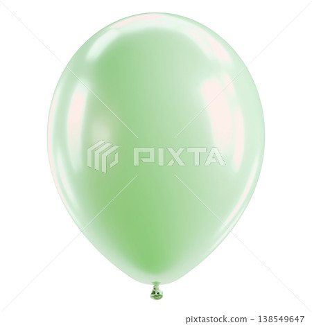 Green balloon isolated on white background, symbolizing celebration, remembrance and festive atmosphere Green balloon isolated on white background, symbolizing celebration, remembrance and festive atmosphere 138549647