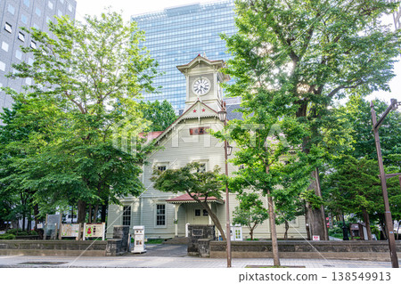 Sapporo City, Hokkaido: Sapporo Clock (former Sapporo Agricultural College Drill Hall), a symbol of Sapporo City and a popular tourist attraction. Sapporo City, Hokkaido: Sapporo Clock (former Sapporo Agricultural College Drill Hall), a symbol of Sapporo City and a popular tourist attraction. 138549913