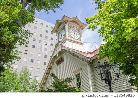 Sapporo City, Hokkaido: Sapporo Clock (former Sapporo Agricultural College Drill Hall), a symbol of Sapporo City and a popular tourist attraction. Sapporo City, Hokkaido: Sapporo Clock (former Sapporo Agricultural College Drill Hall), a symbol of Sapporo City and a popular tourist attraction. 138549920
