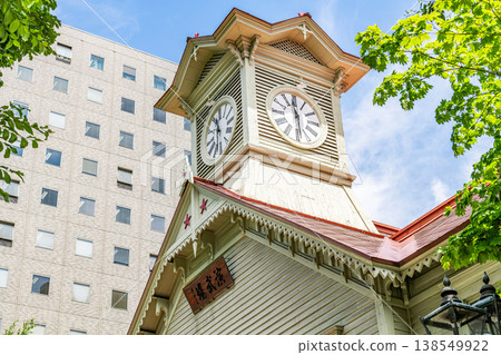 Sapporo City, Hokkaido: Sapporo Clock (former Sapporo Agricultural College Drill Hall), a symbol of Sapporo City and a popular tourist attraction. 138549922
