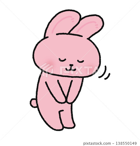 A cute bowing rabbit 138550149