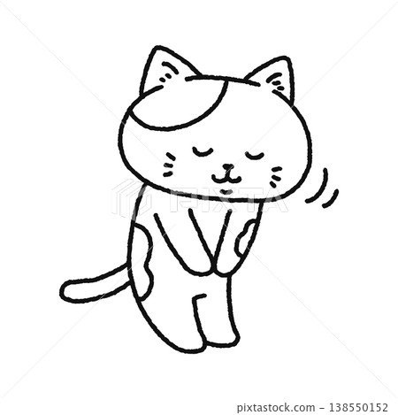 A cute cat bowing (line drawing) A cute cat bowing (line drawing) 138550152