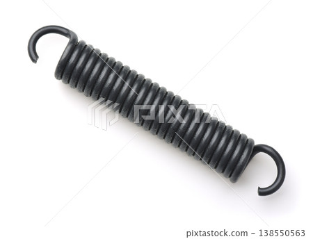 Top view of black metal tension spring 138550563