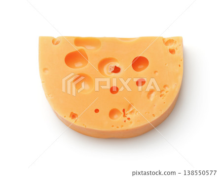 Top view of Maasdam cheese piece Top view of Maasdam cheese piece 138550577